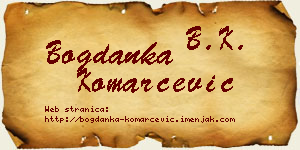 Bogdanka Komarčević vizit kartica